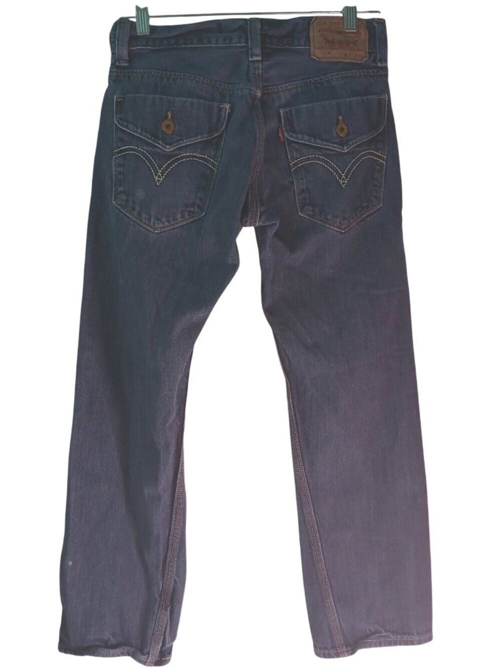 Levis 514 Slim Straight Jeans Mens W30 L30 (28.5) Blue Mock Flap Pockets #N10